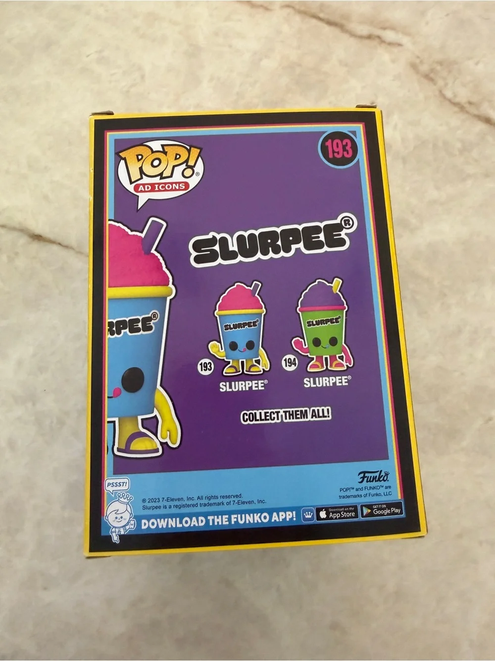 New Funko Pop Ad Icons 7 Eleven Exclusive Blue Pink Cup Slurpee 193 Blacklight